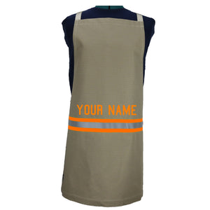 Firefighter Personalized TAN Apron with ORANGE Reflective