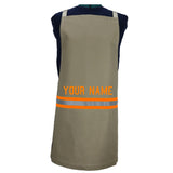 Firefighter Personalized TAN Apron and TAN/BLACK Stocking Set with ORANGE Reflective