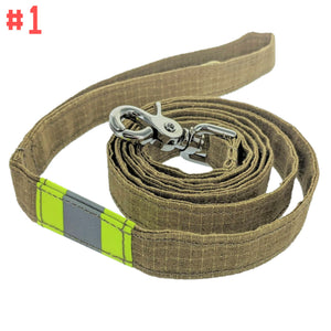 Firefighter Personalized TAN Dog Leash made from New Turnout Bunker Gear Material