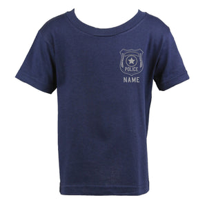 Police Personalized Navy Toddler Shirt with Badge